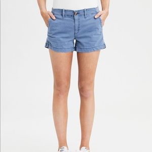 Khaki midi shorts